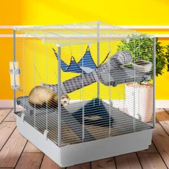 NA Cages Et Accessoires | Ferplast cage pour rongeurs furet xl pour furets, chinchillas, en métal, accessoires inclus : mangeoire, abreuvoir, coin wc,