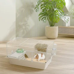 Ferplast - Cage spacieuse pour cochons d'inde cavie 80, système de fermeture sécurité, accessoires inclus, en métal vernis gris et plastique Discount