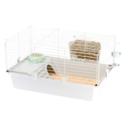 Ferplast - Cage spacieuse pour cochons d'inde cavie 80, système de fermeture sécurité, accessoires inclus, en métal vernis gris et plastique Discount