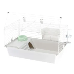 Ferplast - Cage spacieuse pour cochons d'inde cavie 80, système de fermeture sécurité, accessoires inclus, en métal vernis gris et plastique Discount