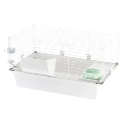 Ferplast - Cage spacieuse pour cochons d'inde cavie 80, système de fermeture sécurité, accessoires inclus, en métal vernis gris et plastique Discount