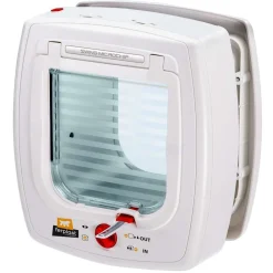Ferplast Paniers, Transports Et Chatières | - Chatière Swing Microchip, blanche L. 22.5 x l. 16,2 x H. 25.2 cm