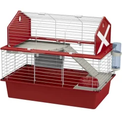 Ferplast - Clapier barn 80 78x48x65 cm rouge Discount