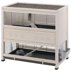 Ferplast - Clapier d'intérieur Cottage en bois blanc : L.108xl.59xH.102,5cm Outlet