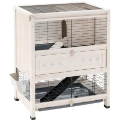 NA Ferplast clapier d'intérieur cottage mini, cochons d'inde, bois fsc, structure à 2 étages, accessoires inclus Discount
