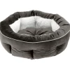 NA Ferplast couchage arrondi pour chiens et chats marquis 55, lit pour animaux, velours doux, lavable, ø 55 x 20 cm, gris Clearance