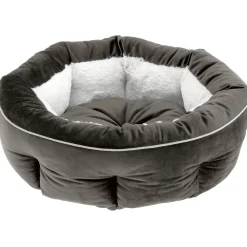 NA Ferplast couchage arrondi pour chiens et chats marquis 55, lit pour animaux, velours doux, lavable, ø 55 x 20 cm, gris Clearance