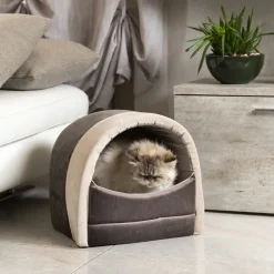 NA Ferplast couchage d'intérieur pour chats majesty 20, maisonnette pour chats, velours doux, lavable, 40x34x36, rose Online