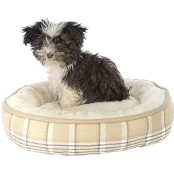 NA Paniers, Transports Et Chatières | Ferplast couchage rond pour chiens et chats lagoon 60, coussin pour animaux, fourrure douce et écologique, lavable, ø 63 x 11 cm,