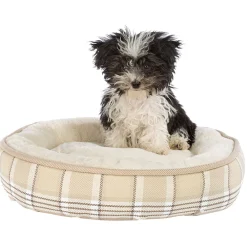 NA Paniers, Transports Et Chatières | Ferplast couchage rond pour chiens et chats lagoon 60, coussin pour animaux, fourrure douce et écologique, lavable, ø 63 x 11 cm,