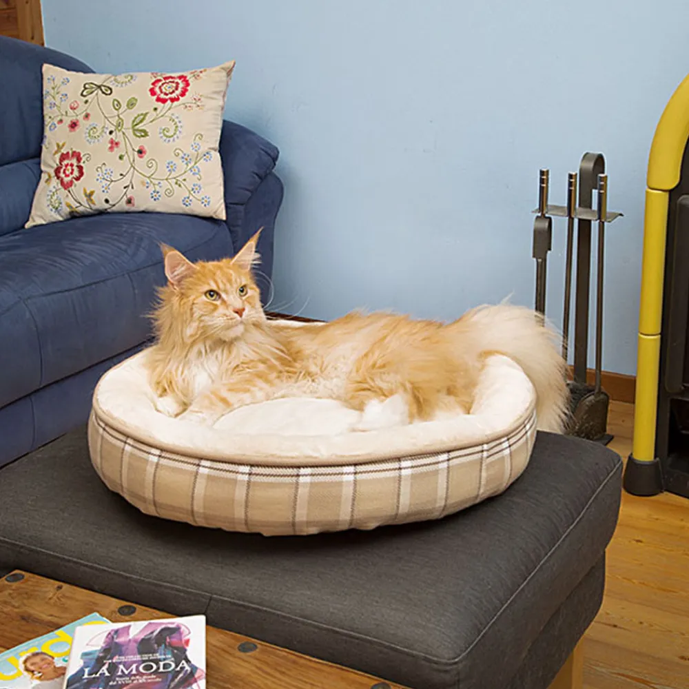 NA Paniers, Transports Et Chatières | Ferplast couchage rond pour chiens et chats lagoon 60, coussin pour animaux, fourrure douce et écologique, lavable, ø 63 x 11 cm,
