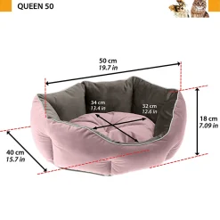 NA Paniers, Transports Et Chatières | Ferplast divan pour chats et chiens queen 50 con coussin, couchage rembourré pour animaux, double-face, velours doux, lavable,