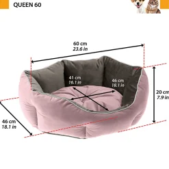 NA Ferplast divan pour chats et chiens queen 60 con coussin, couchage rembourré pour animaux, double-face, velours doux, lavable, Clearance