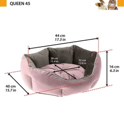 NA Paniers, Transports Et Chatières | Ferplast divan pour chats et chiens queen 45 con coussin, couchage rembourré pour animaux, double-face, velours doux, lavable,