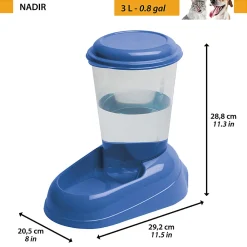 Ferplast Gamelles Et Autres Accessoires | - distributeur d'eau pour chat et chien nadir, abreuvoir 3 litres pour petits et moyens chiens, fond antidérapant, 29,2 x