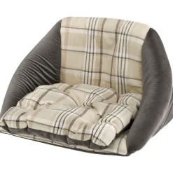 NA Ferplast, maisonnette pour chats d'intérieur edinburgh, couchage avec coussin, lit pour chats, écossais, velours doux, lavable, Online