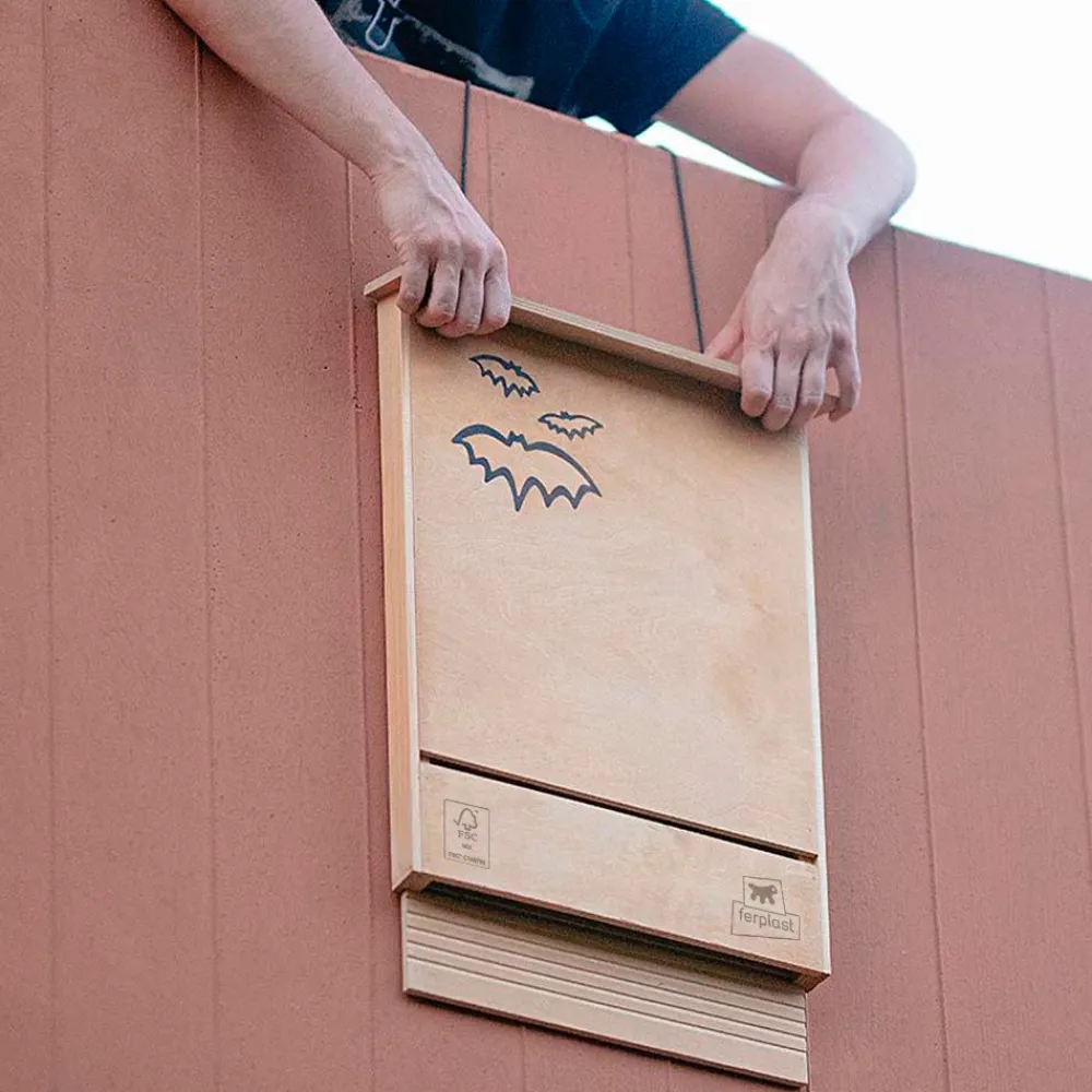 NA Ferplast maison pour chauve-souris bat house nid pour chauve-souris en bois fsc, protection contre les moustiques et insectes Discount