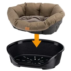 NA Paniers, Transports Et Chatières | Ferplast panier chien et chat avec coussin sofa' 2 tweed lavable, lit pour chien et chat en plastique rembourré, corbeille en