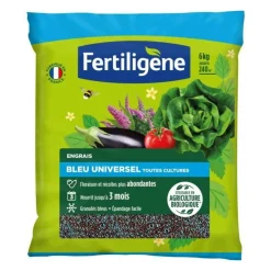 Fertiligene - fbleubio6 - engrais bleu universel 6 kg - floraison et récoltes abondantes - nourrit jusqu'a 3 mois - pour 240m² Sale