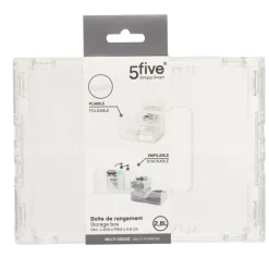 5 Five Simply Smart Mobilier D'Intérieur | - 5five - boîte de rangement "fold n box" en plastique gris 2,8l