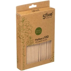 5 Five Simply Smart Fête Et Anniversaire | - 5five - lot de 100 pailles en papier kraft