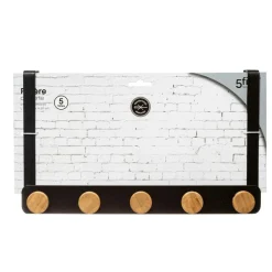 5 Five Simply Smart Entretien De La Maison | - 5five - patère 5 têtes métal et bambou noir