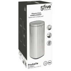 5 Five Simply Smart - 5five - poubelle en métal gris 50l Sale