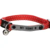 Flamingo - Collier jaggo rouge avec bande "my home" pour chat Sale