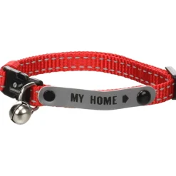 Flamingo - Collier jaggo rouge avec bande "my home" pour chat Sale