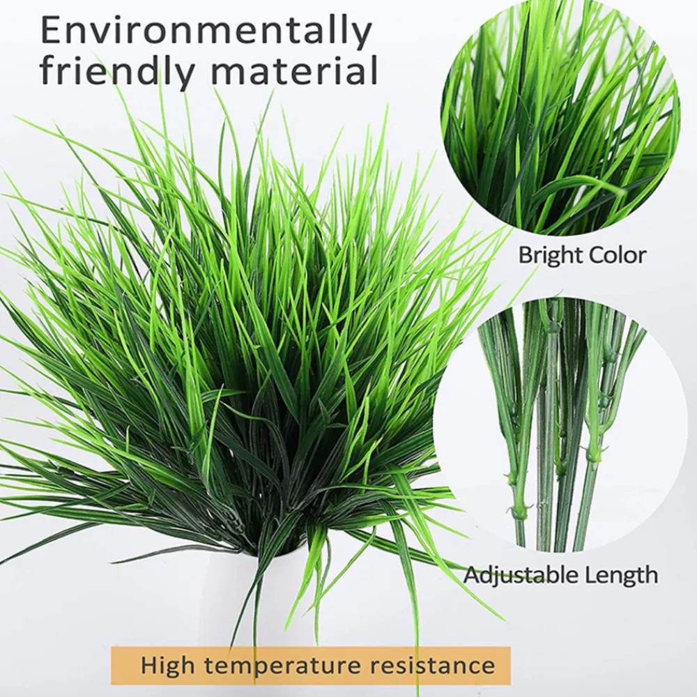 NA Plantes Artificielles | Fleurs en plastique d'herbe de printemps à sept fourches * 5 pièces, accessoires de végétation