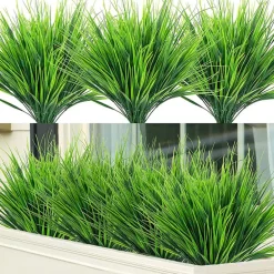 NA Plantes Artificielles | Fleurs en plastique d'herbe de printemps à sept fourches * 5 pièces, accessoires de végétation