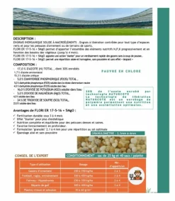 Florivert Engrais | - Engrais flori er 17-5-16 5 mgo (3/4), 25kg, effet starter, fertilisation prolongée - neg01811