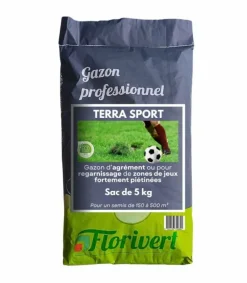 Florivert - Gazon sport jeux terra sport 5 kg, résistance au piétinement et établissement rapide - 1206459 Best