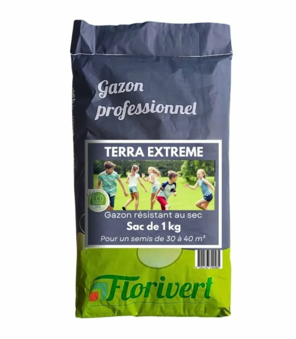 Florivert Gazons | - Semences gazon terra extrême 1 kg, faible besoin en eau et bel aspect - 1206451