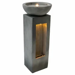NA Bassins Et Fontaines | Fontaine de jardin serenity falls avec éclairage led blanc chaud & brosse à nettoyage