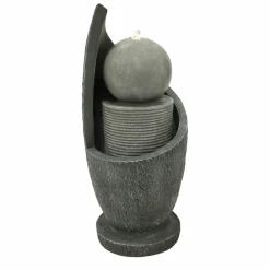 NA Bassins Et Fontaines | Fontaine de jardin zen cascade avec éclairage led blanc chaud & brosse à nettoyage