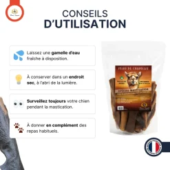 France Croquettes - Peau de chameau 400gr (mastication longue/hypoallergenique) friandise pour chien - Outlet