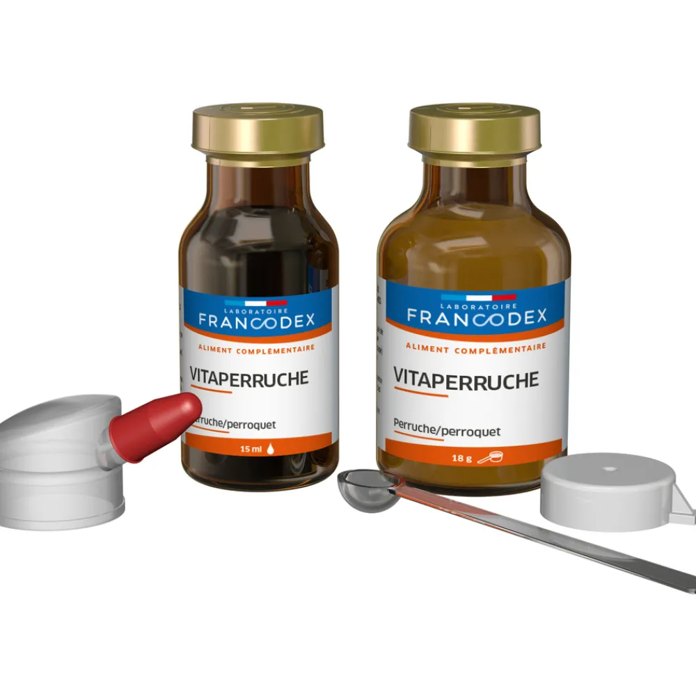 Francodex Hygiène Et Soins | - Aliment complémentaire Vitaperruche pour perruche,perroquet: 18gr+15ml