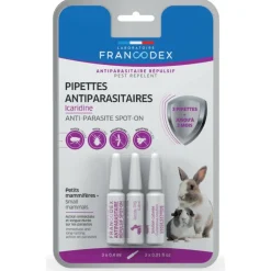 Francodex Hygiène Et Soins | - 3 pipettes antiparasitaires protection renforcée pour rongeurs