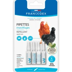 Francodex Hygiène Et Soins | - Pipettes insectifuges volailles x4