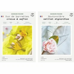 French Kits - Coffret diy papier - mariage - 2 barrettes florales + 1 boutonnière Hot