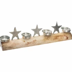 Féérie Lights & Christmas FÉÉRIE LIGHTS & CHRISTMAS - Photophore de noël design bois terre sauvage - argent Best
