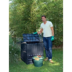 Garantia Jardinage Écologique | - Composteur : noir, 400l, 70x70xh.83cm