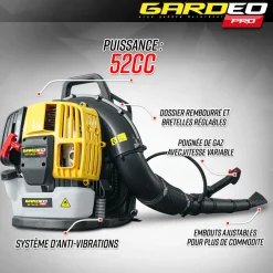 Gardeo Pro - Souffleur thermique dorsal 52cc - 281km/h - Sale