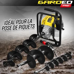 Gardeo Pro - Tarière thermique 52cc + 3 mèches 100 - 150 et 200mm - gardeo Online