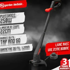 Gefroy Tondeuses | - Kit 2 en 1 tondeuse 1300w coupe 32 cm + coupe bordures 250w elem technic - tde3213cbe22 - capacité du bac récolteur: 30 l