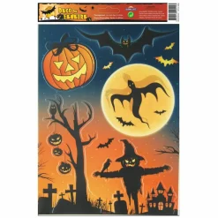 Global Gift Fête Et Anniversaire | - Décoration de fenêtre électrostatique halloween - epouvantail - paillettes