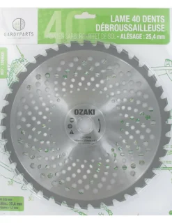 Générique Pièces Détachées Et Accessoires | GÉNÉRIQUE - Lame de débroussailleuse 40 dents carbure ø: 255mm x 25.4mm x 1,3mm en bol avec effet de sol pour évacuation des débris, protect