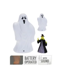 Générique GÉNÉRIQUE - Lanterne halloween 14 cm avec modèles assortis led et son. Sale