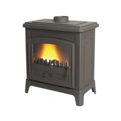 Godin Bois Et Accessoires De Cheminées | - Poêle à bois fonte-fonteval -10 kw-peint anthracite version porte galb - 389143